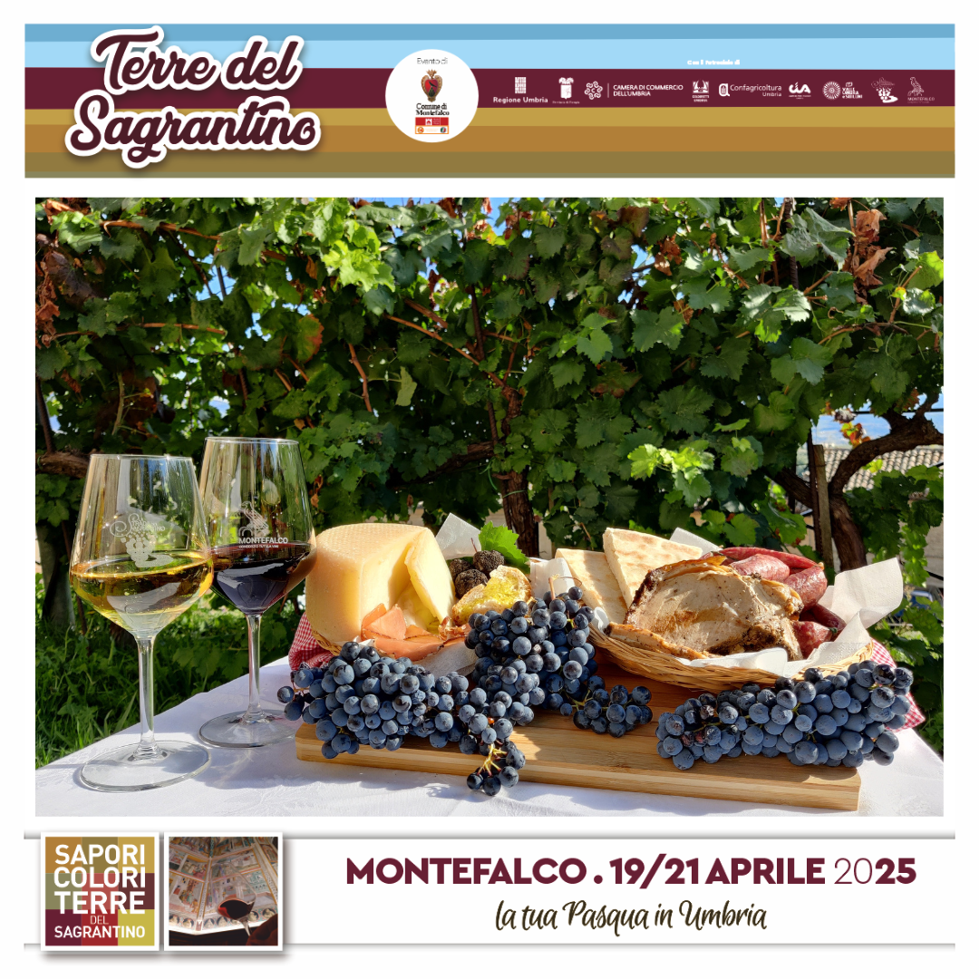 Incontri di tipicità - Degustazione vini DOC e DOCG di Montefalco e Spoleto. Abbinamenti con tipicità locali. Posti limitati, prenotazione obbligatoria.